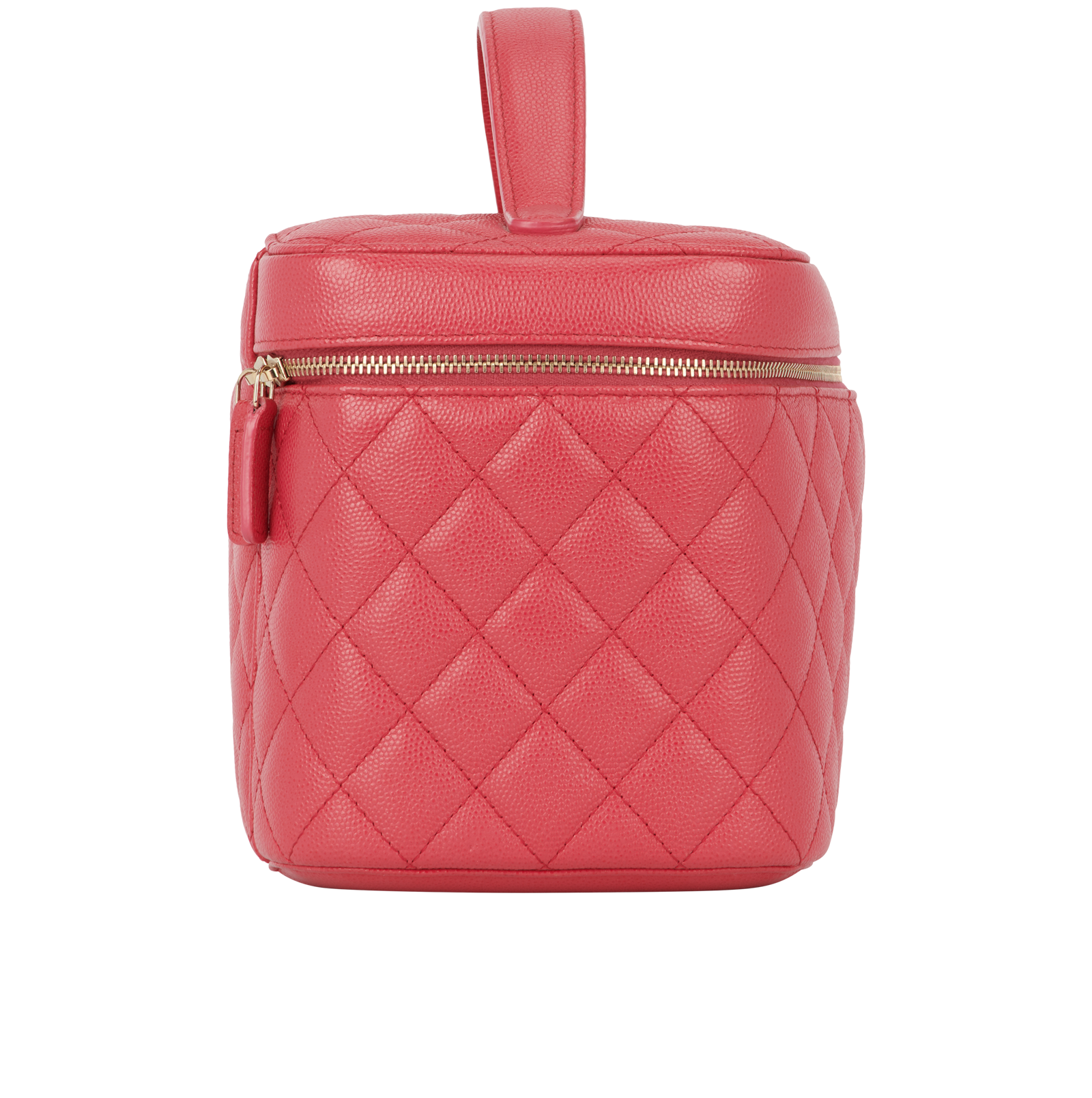 Chanel CC Top Handle Vanity Case, &pound;2,800, Accessories, Pink, Caviar Leather, Side view